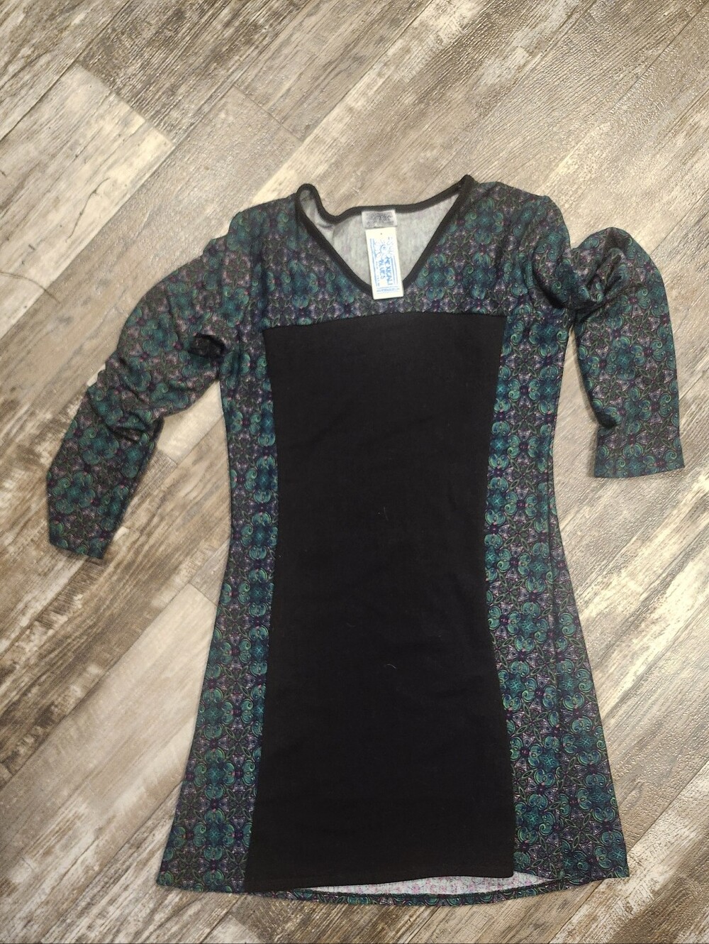 Mexicali Blues Jenna Dress Green Large Boho Casual Tunic Dress Geometric Print - Picture 2 of 8